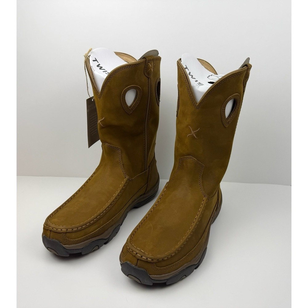 Twisted X 11" Pull On Hiker Boots Men's Size 8.5‎ Wide Distressed Saddle MHKB002